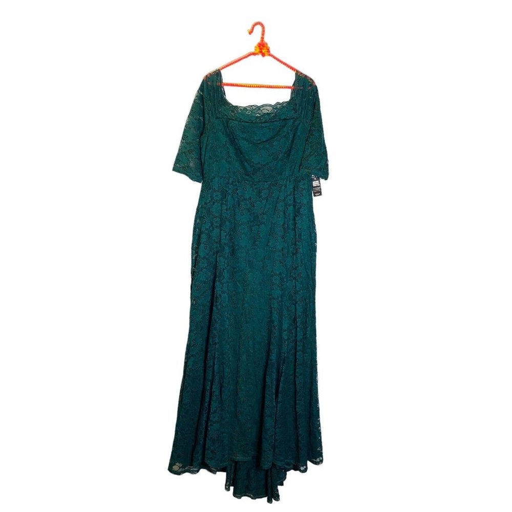 Torrid Emerald Green Maxi Floral Lace Off Shoulder Gown Dress NWT Plus Size 20 - Picture 3 of 5